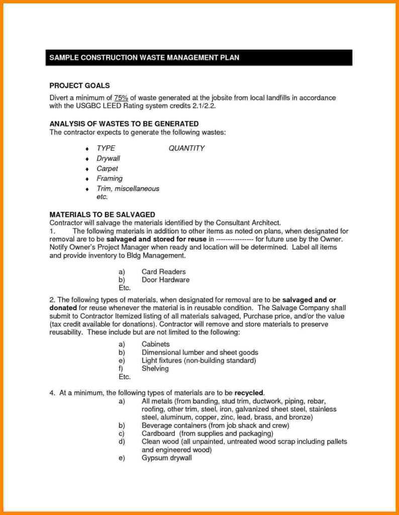 Waste Management Report Template