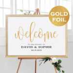 5 Sizes Gold Foil Wedding Welcome Sign Template Printable | Etsy With Regard To Staples Banner Template