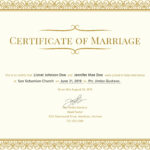 50 Marriage Certificate Template Microsoft Word | Culturatti Throughout Certificate Of Marriage Template