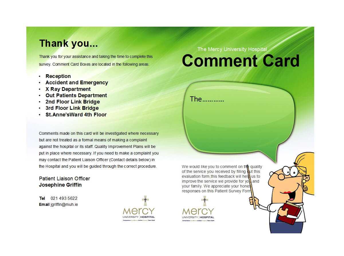 50 Printable Comment Card & Feedback Form Templates ᐅ For Survey Card Template