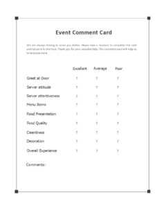 50 Printable Comment Card & Feedback Form Templates ᐅ with regard to ...