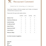 50 Printable Comment Card & Feedback Form Templates ᐅ With Regard To Restaurant Comment Card Template