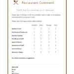 50 Printable Comment Card & Feedback Form Templates ᐅ With Regard To Restaurant Comment Card Template
