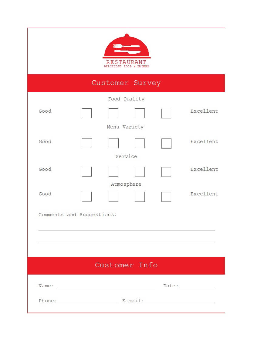 50 Printable Comment Card & Feedback Form Templates ᐅ Within Customer Information Card Template