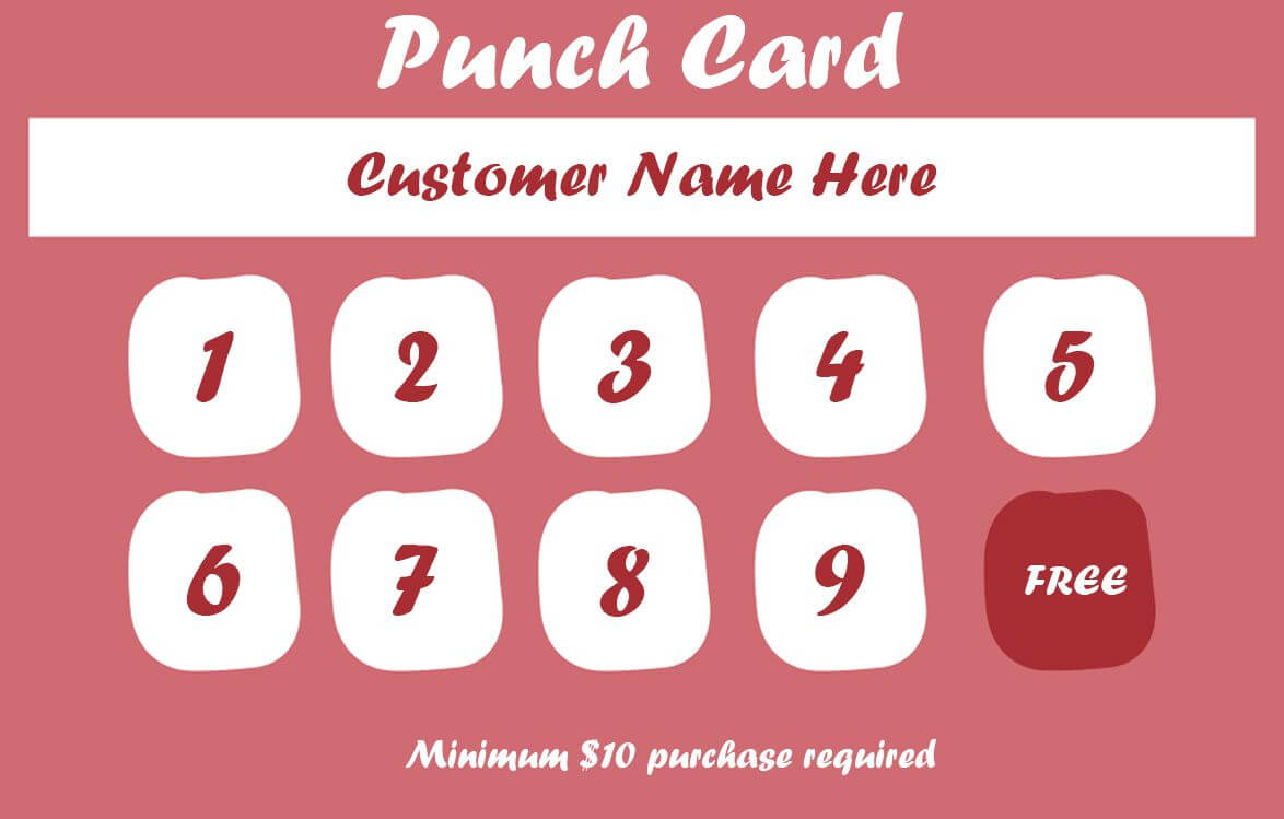 50+ Punch Card Templates – For Every Business (Boost Pertaining To Free Printable Punch Card Template