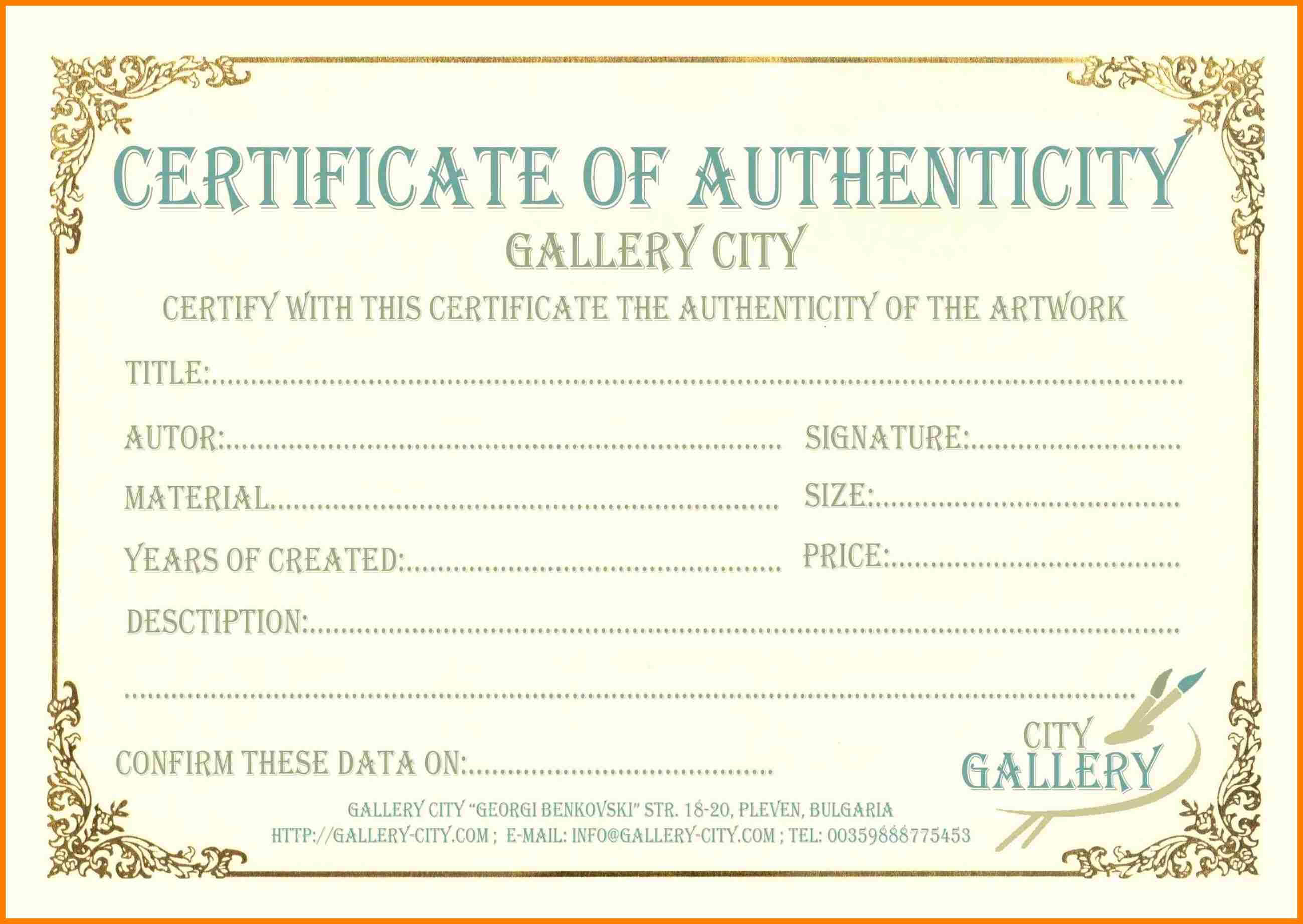 6+ Certificate Of Authenticity Templates | Weekly Template For Workstation Authentication Certificate Template