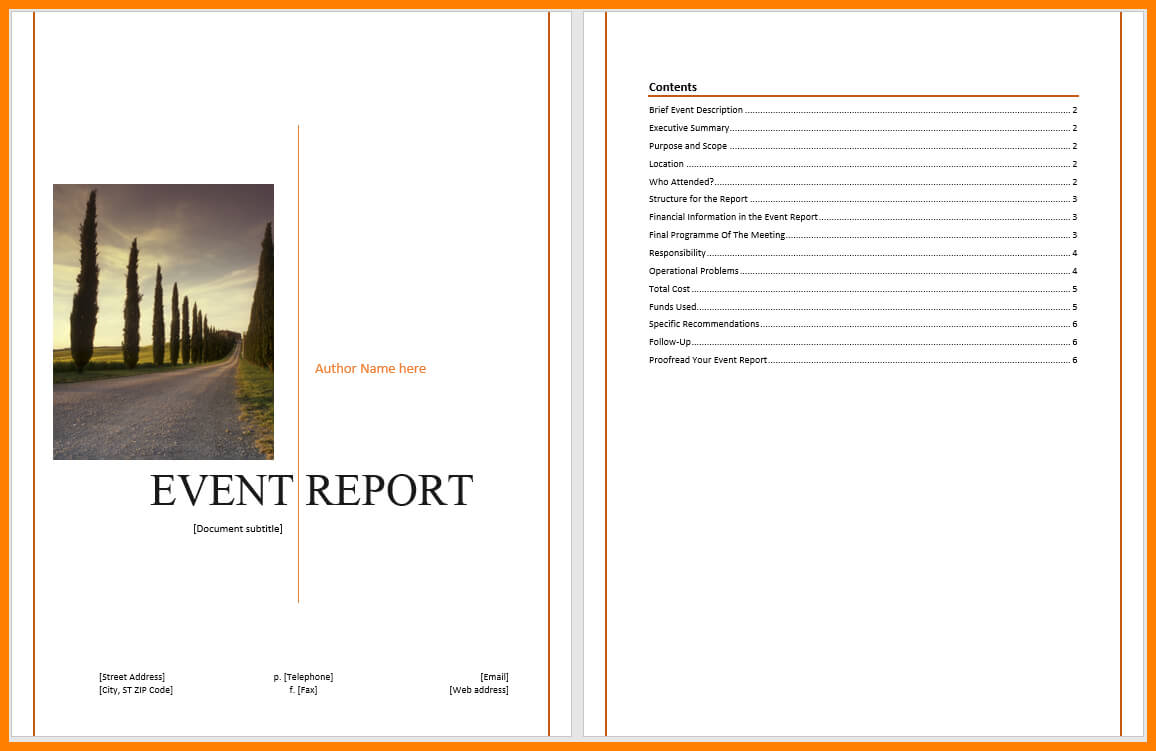 6+ Event Reporting Template | Business Opportunity Program Within After Event Report Template