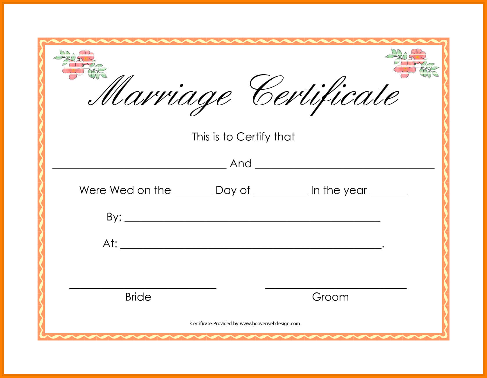 6+ Fake Marriage Certificate Template | Lbl Home Defense In Blank Marriage Certificate Template