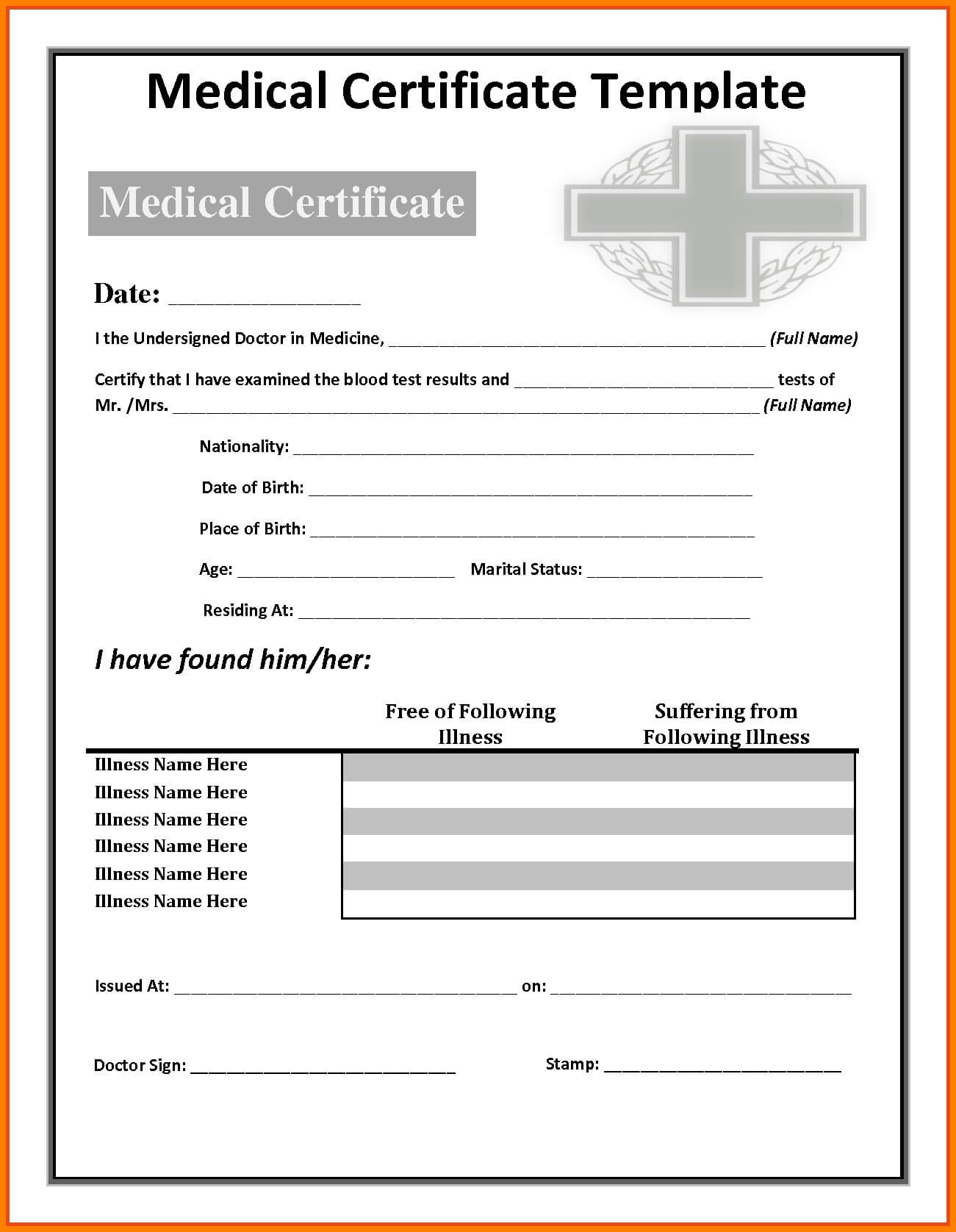 6+ Fake Medical Certificate | Lbl Home Defense Products Inside Free Fake Medical Certificate Template