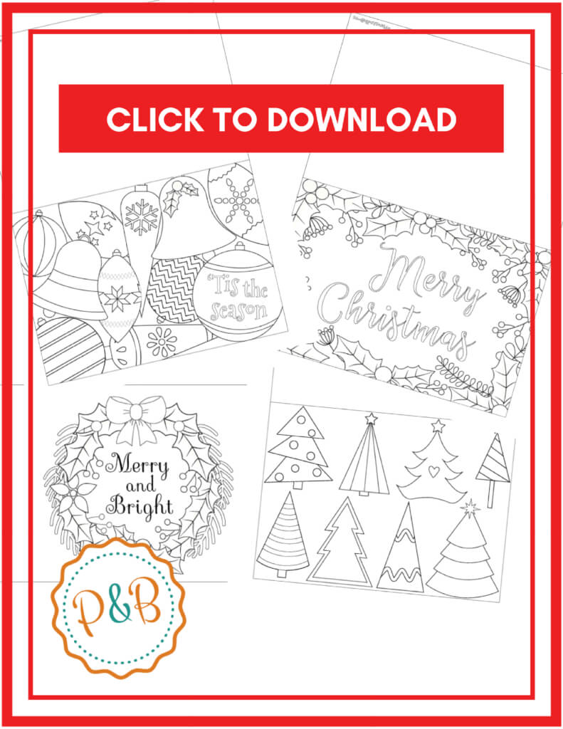 6 Unique Christmas Cards To Color Free Printable Download Inside Printable Holiday Card Templates