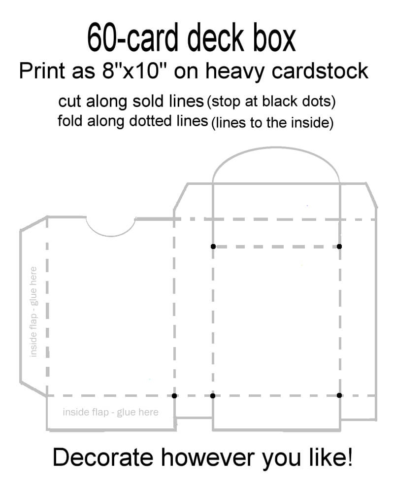 60 Card Deck Box Template For Magic, Pokemon, Yu Gi Oh, Etc Throughout Card Box Template Generator