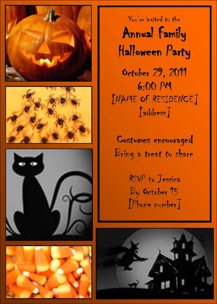 60 Halloween Printable Party Invitations, Halloween In Free Halloween Templates For Word