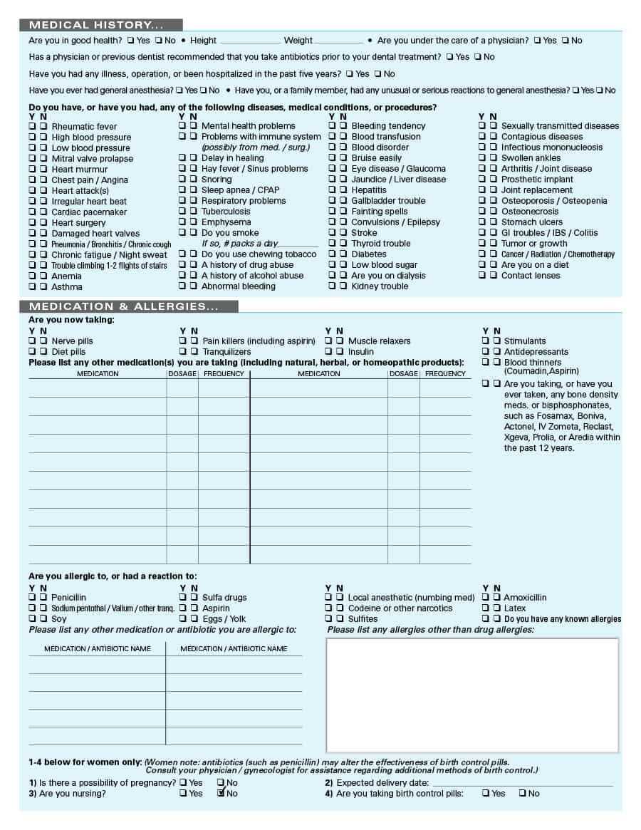 67 Medical History Forms [Word, Pdf] – Printable Templates With History And Physical Template Word