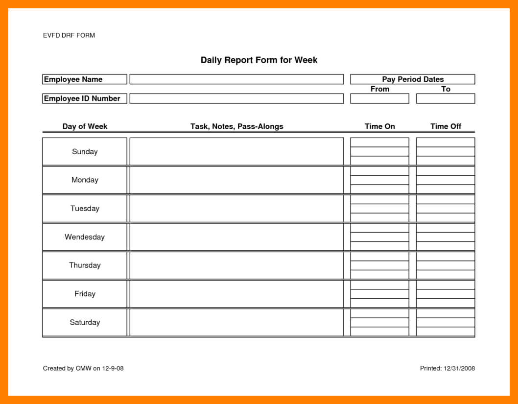 7+ Daily Activity Report Template Word | Lobo Development Throughout Activity Report Template Word