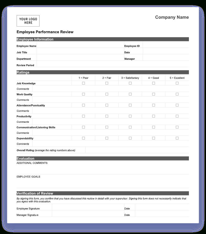 70+ Free Employee Performance Review Templates – Word, Pdf With Annual Review Report Template