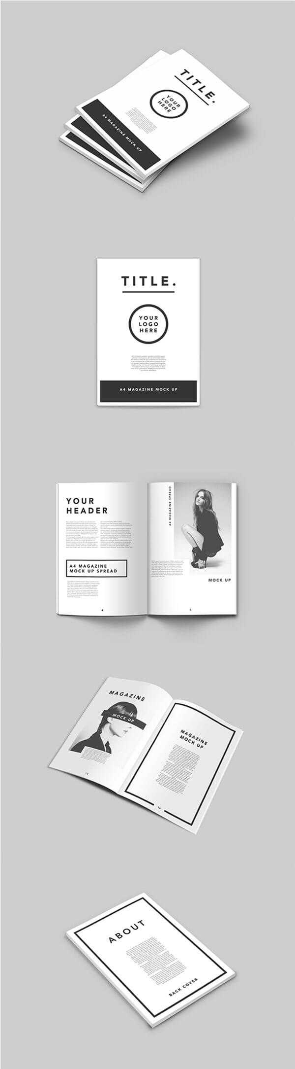 75+ Free Psd Magazine, Book, Cover & Brochure Mock Ups In Blank Magazine Template Psd