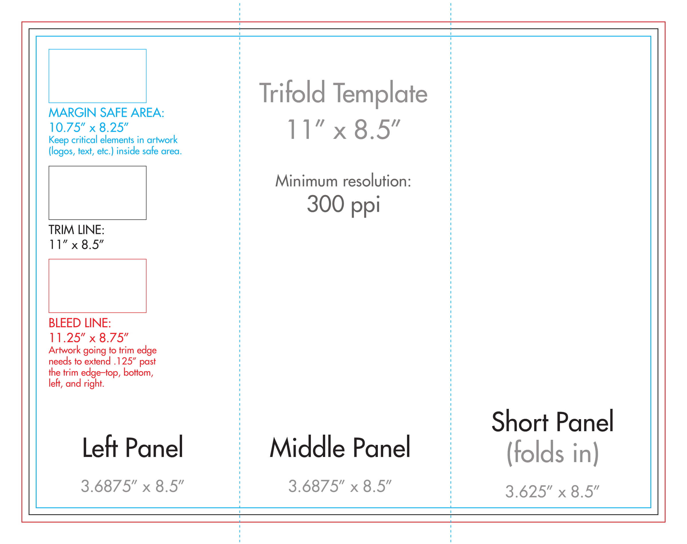 8.5" X 11" Tri Fold Brochure Template - U.s. Press With Regard To 8.5 X11 Brochure Template