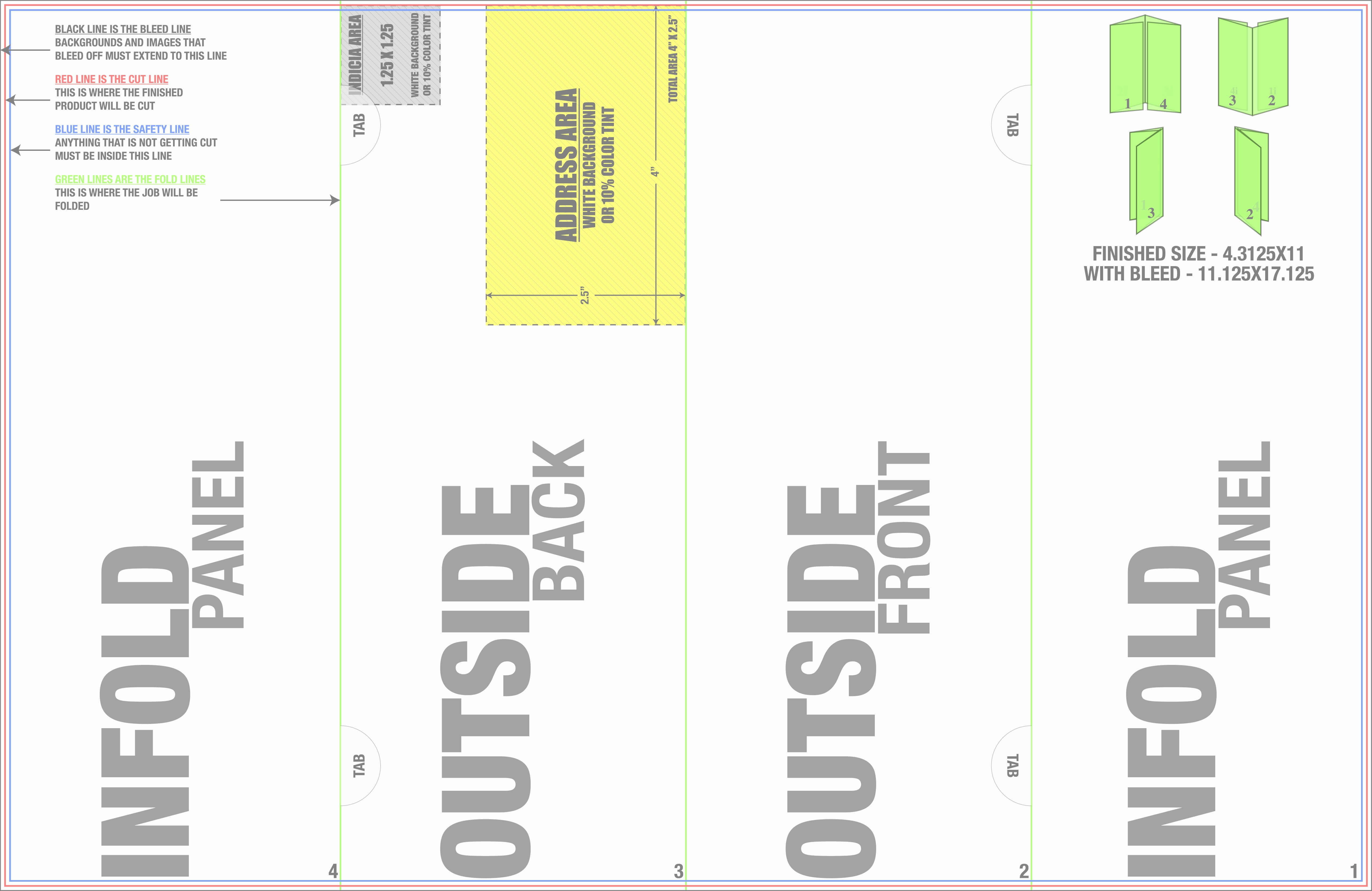 8.5 X 14 Brochure Template Unique 4 Panel 14 X 8 5 Accordion Regarding Brochure 4 Fold Template