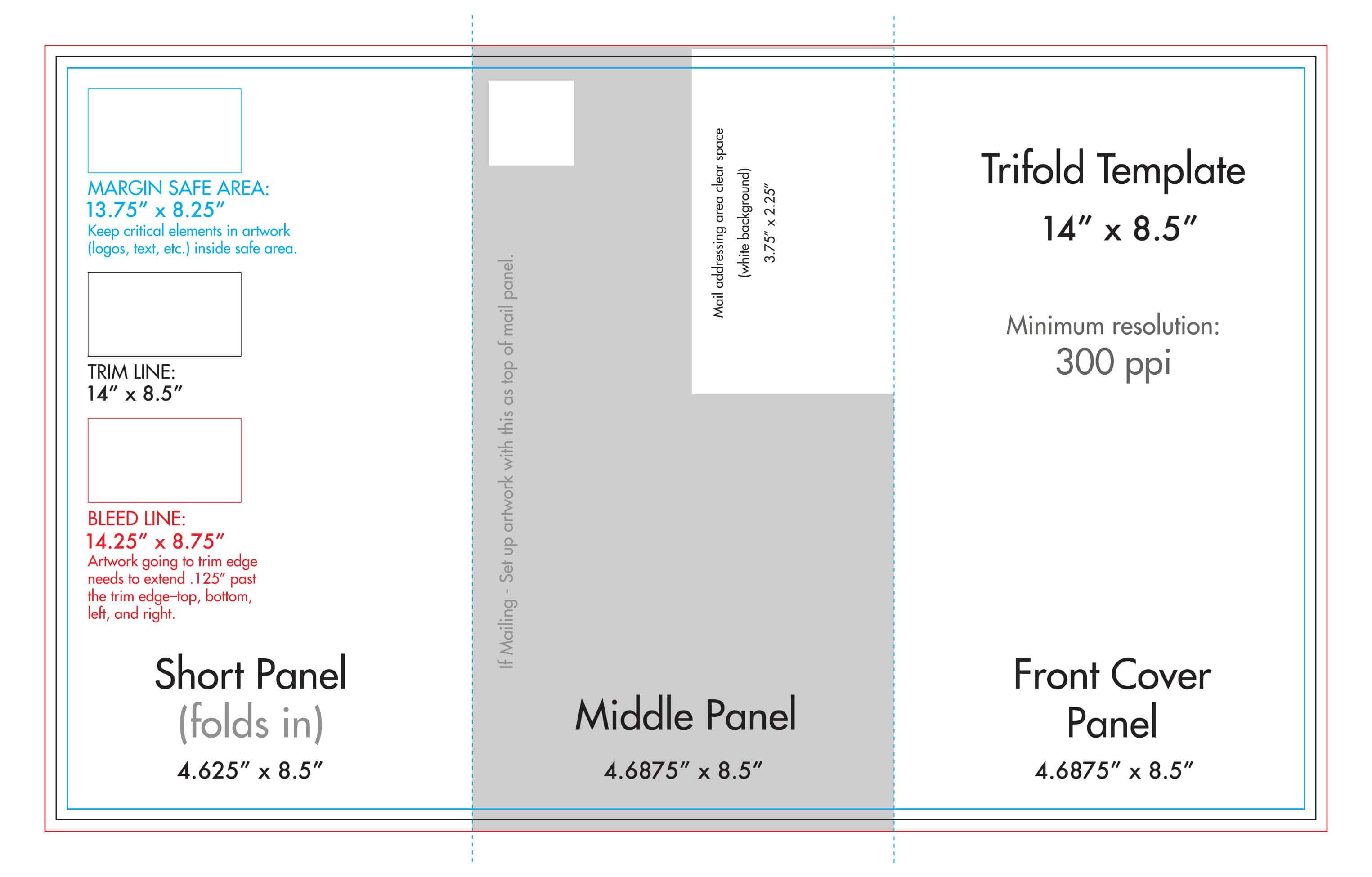 8.5" X 14" Tri Fold Brochure Template – U.s. Press For 4 Panel Brochure Template