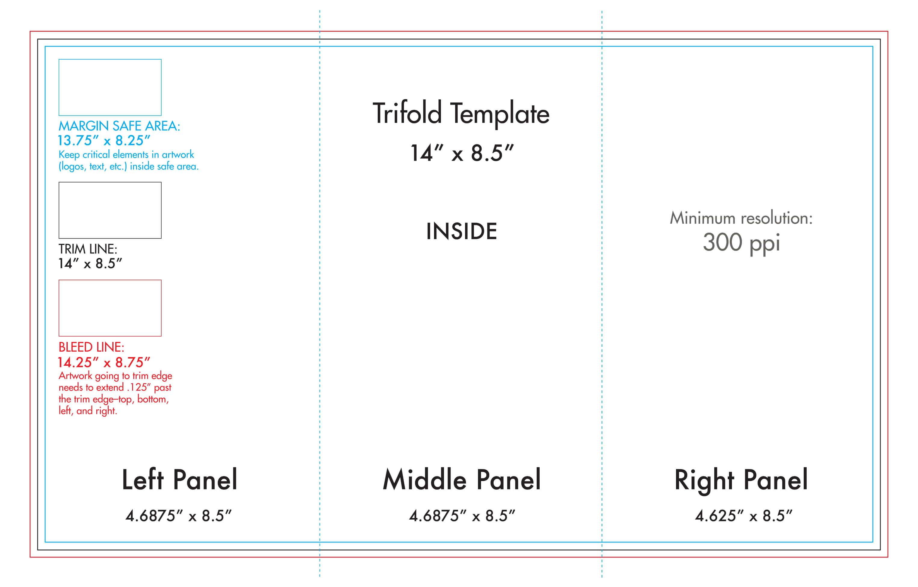 8.5" X 14" Tri Fold Brochure Template - U.s. Press Within 4 Panel Brochure Template