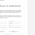 8 Certificate Of Authenticity Templates – Free Samples For Certificate Of Authenticity Photography Template