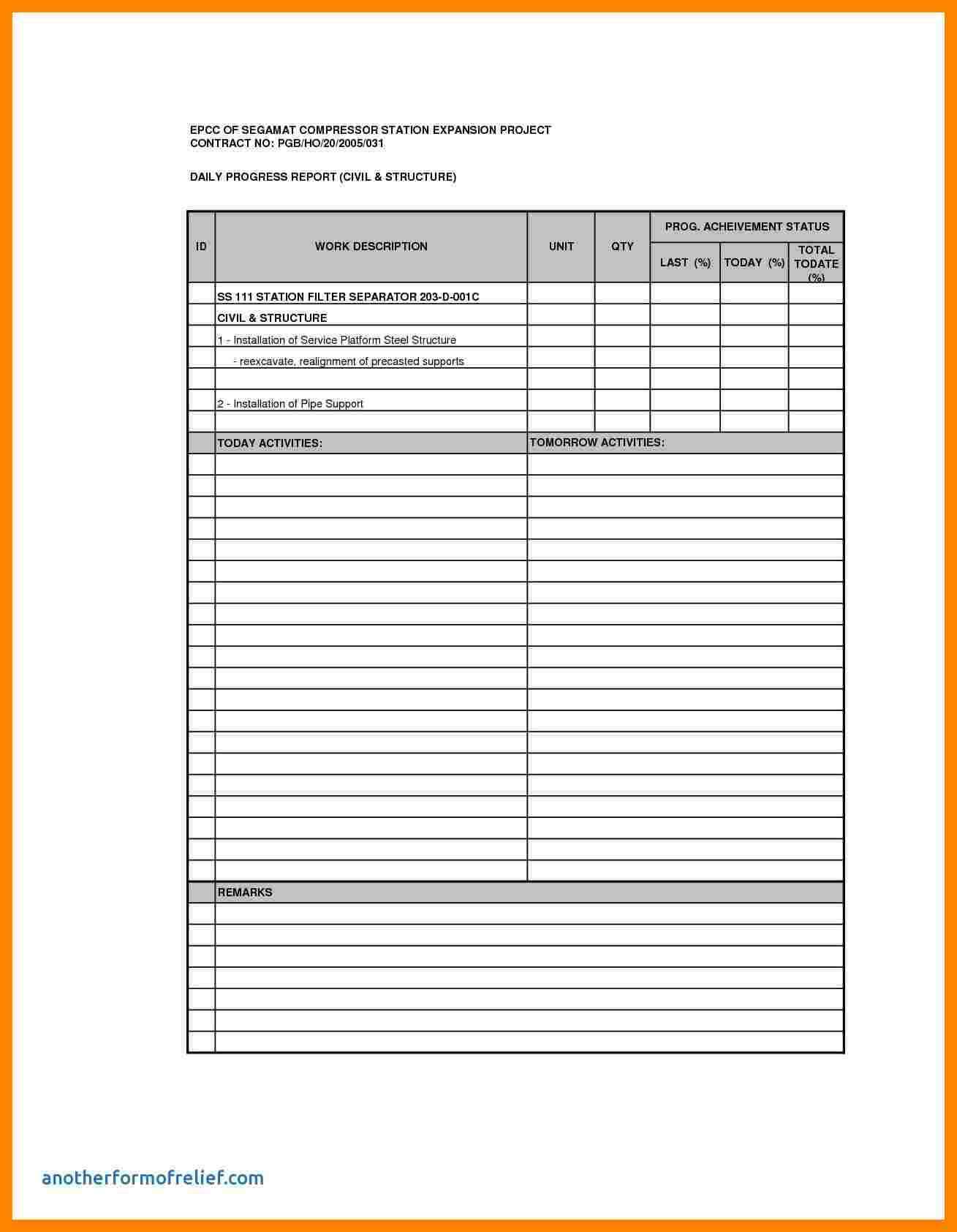 8+ Daily Progress Report Format Construction | Lobo Development For Construction Daily Progress Report Template