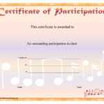 8+ Free Choir Certificate Of Participation Templates – Pdf For Certificate Of Participation Template Pdf