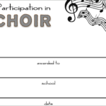 8+ Free Choir Certificate Of Participation Templates - Pdf pertaining to Choir Certificate Template