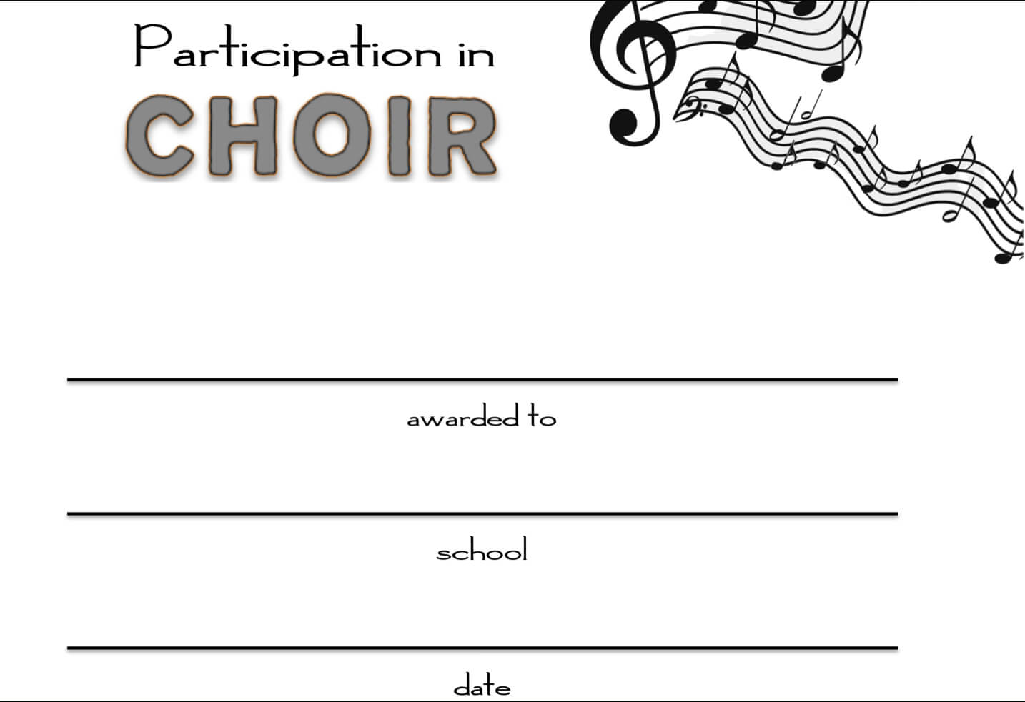 8+ Free Choir Certificate Of Participation Templates – Pdf Throughout Certificate Of Participation Template Pdf
