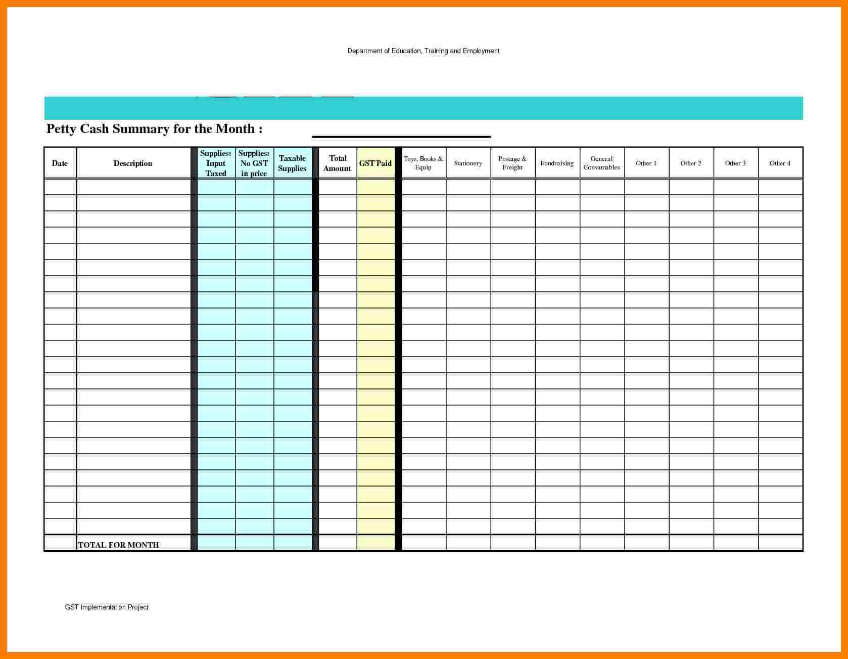 8+ Free Petty Cash Template Download | Shrewd Investment Regarding Petty Cash Expense Report Template