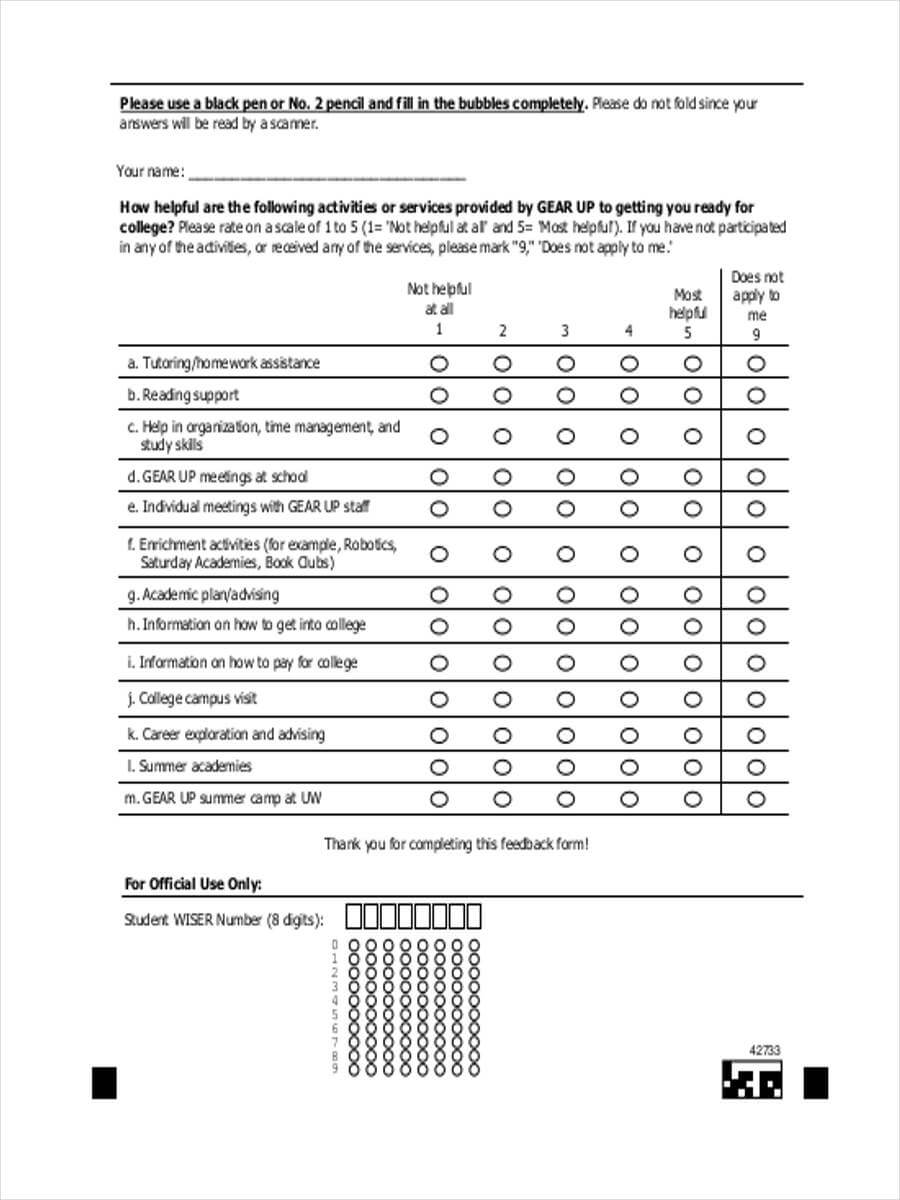 8 Sample Camp Feedback Forms – Free Documents In Word, Pdf With Student Feedback Form Template Word
