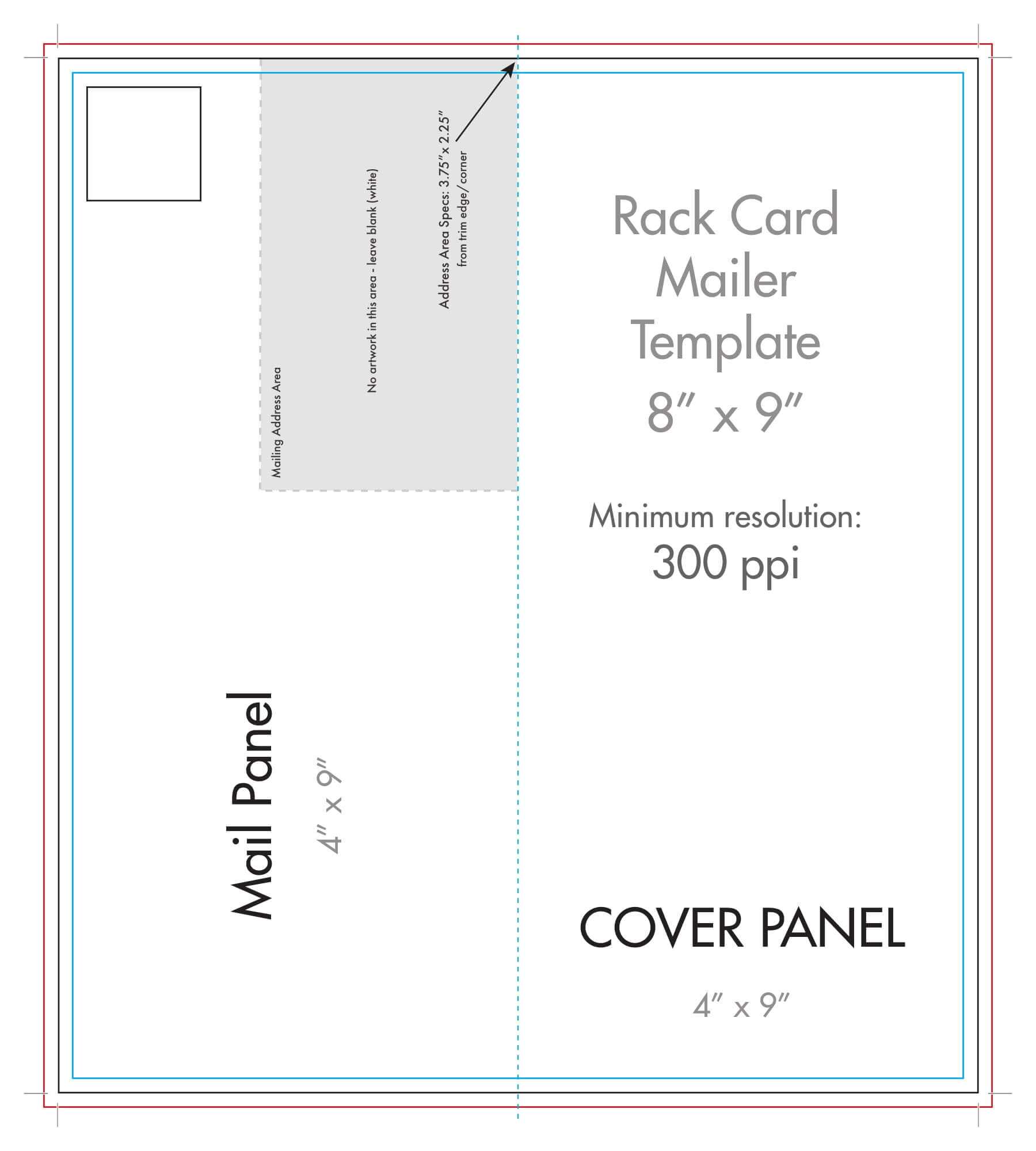 8" X 9" Rack Brochure Template (Half Fold) – U.s. Press Throughout Half Fold Card Template