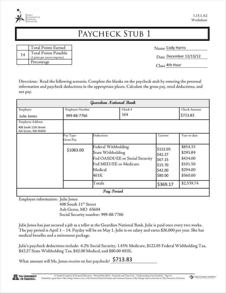 9+ Free Pay Stub Templates Word, Pdf, Excel Format Download Throughout Free Pay Stub Template Word
