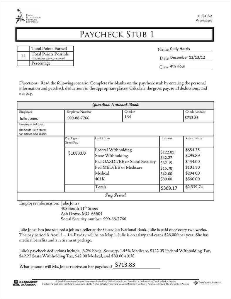 9+ Free Pay Stub Templates Word, Pdf, Excel Format Download Throughout Free Pay Stub Template Word