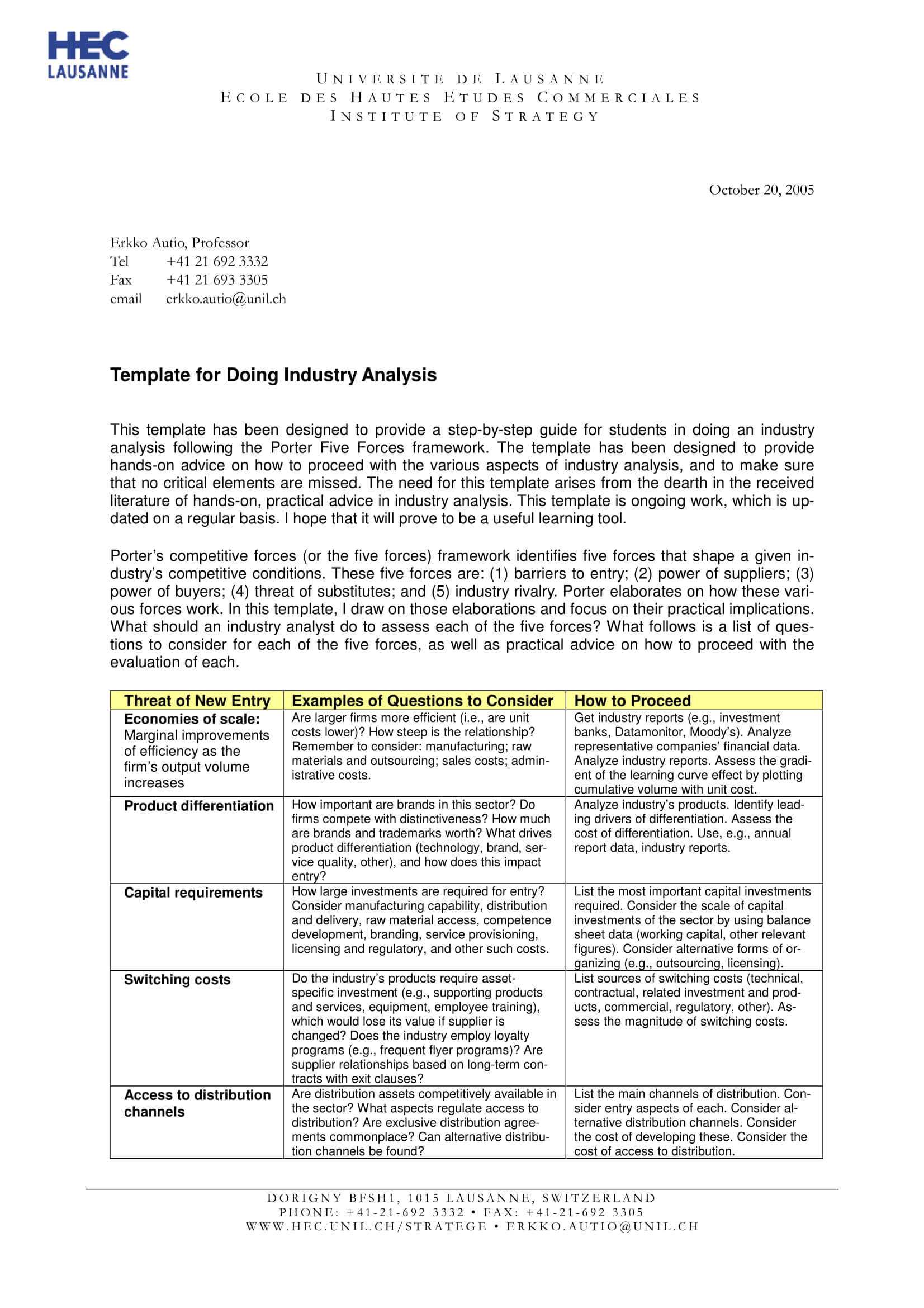 9+ Industry Analysis Examples - Pdf | Examples in Industry Analysis Report Template