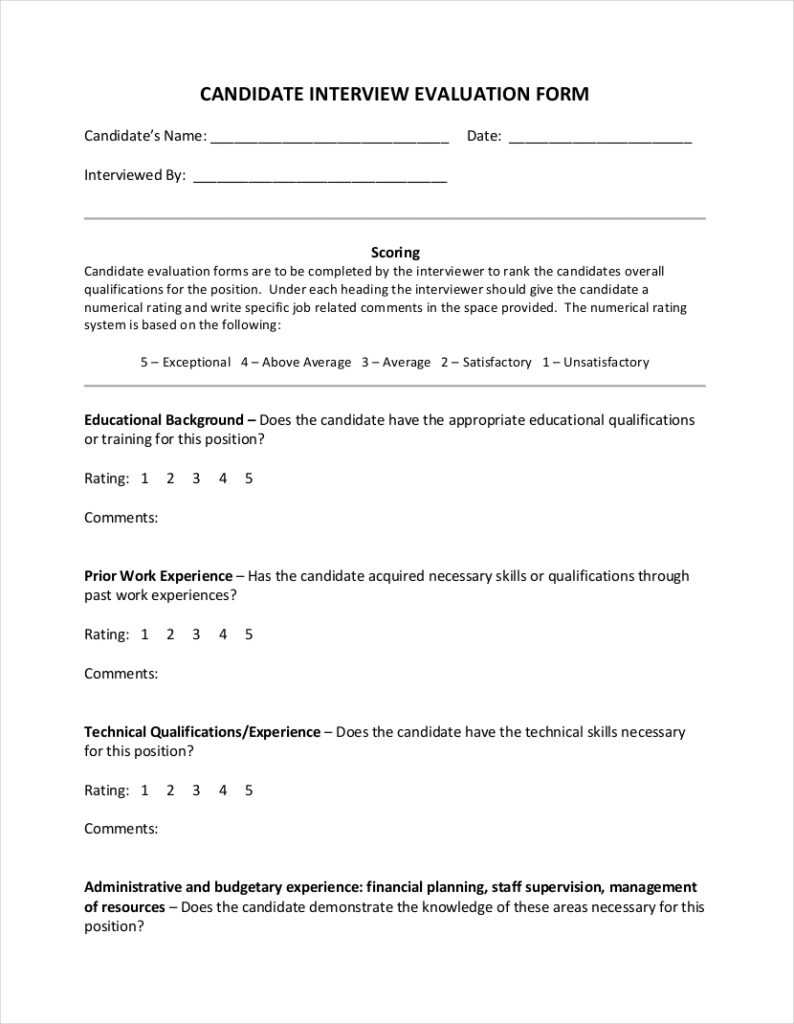 9+ Interview Evaluation Form Examples & Samples In Pdf for Blank ...