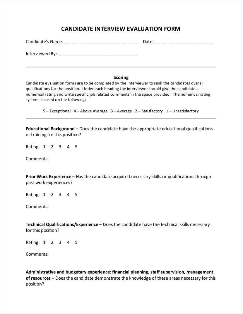 9+ Interview Evaluation Form Examples & Samples In Pdf For Blank Evaluation Form Template