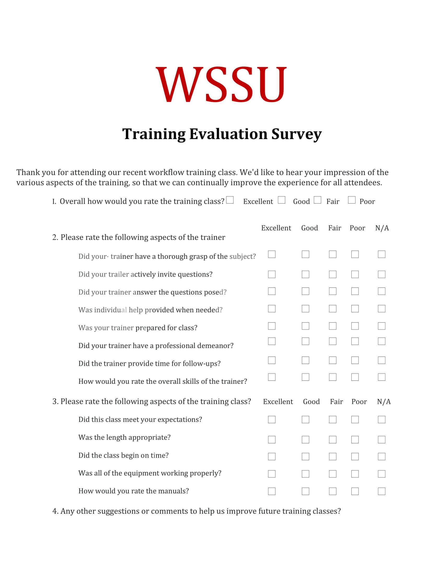 9+ Training Evaluation Survey Examples – Pdf, Word | Examples For Training Feedback Report Template