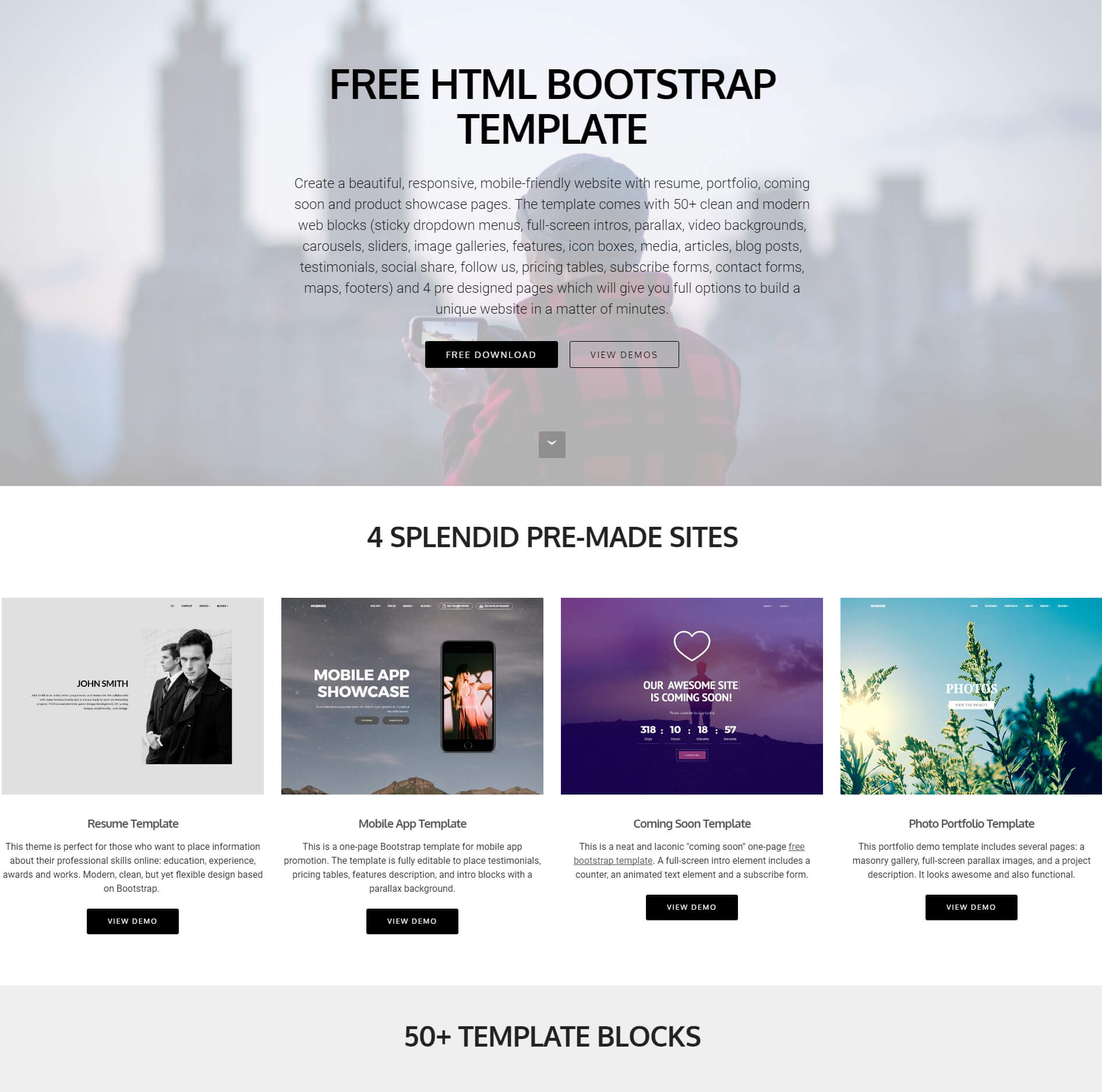 95+ Free Bootstrap Themes Expected To Get In The Top In 2019 Inside Blank Html Templates Free Download