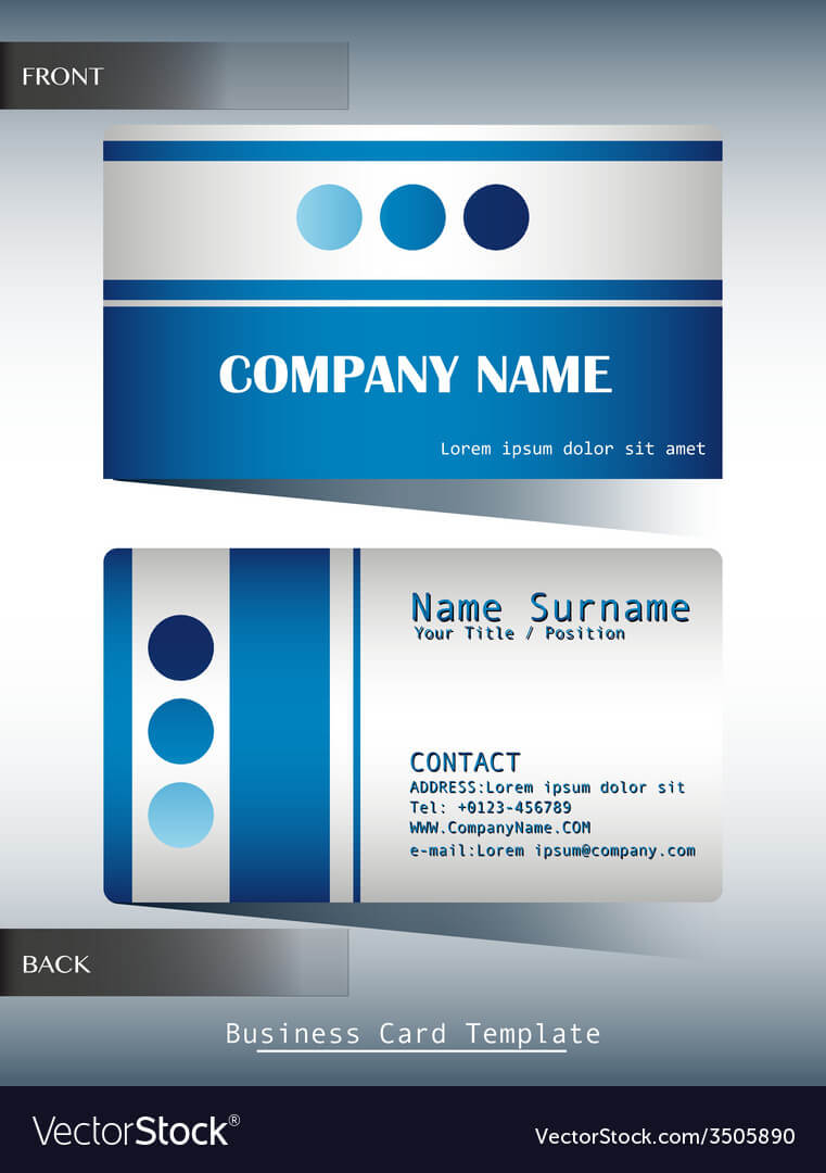 A Blue And Grey Calling Card Inside Template For Calling Card