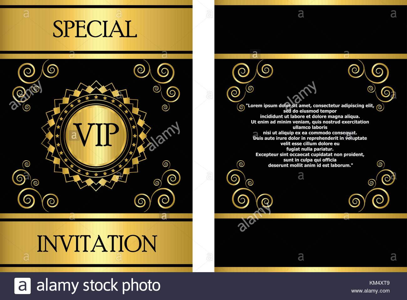 A Golden Vip Invitation Card Template That Can Be Used For For Event Invitation Card Template