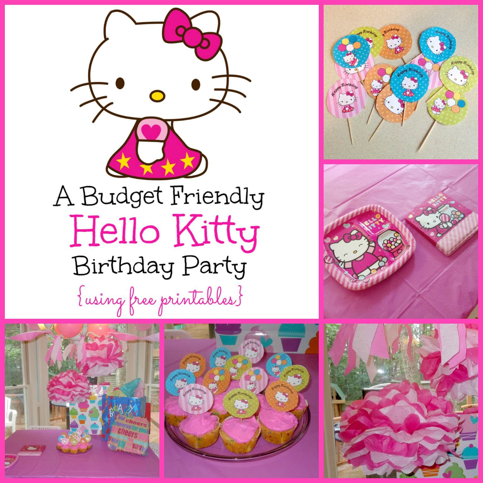 A Super Sweet Hello Kitty Birthday Party Using Free Printables Regarding Hello Kitty Birthday Banner Template Free