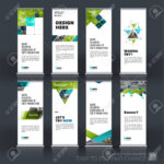 Abstract Business Vector Set Of Modern Roll Up Banner Stand Design.. With Banner Stand Design Templates
