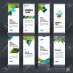 Abstract Business Vector Set Of Modern Roll Up Banner Stand Design.. With Banner Stand Design Templates