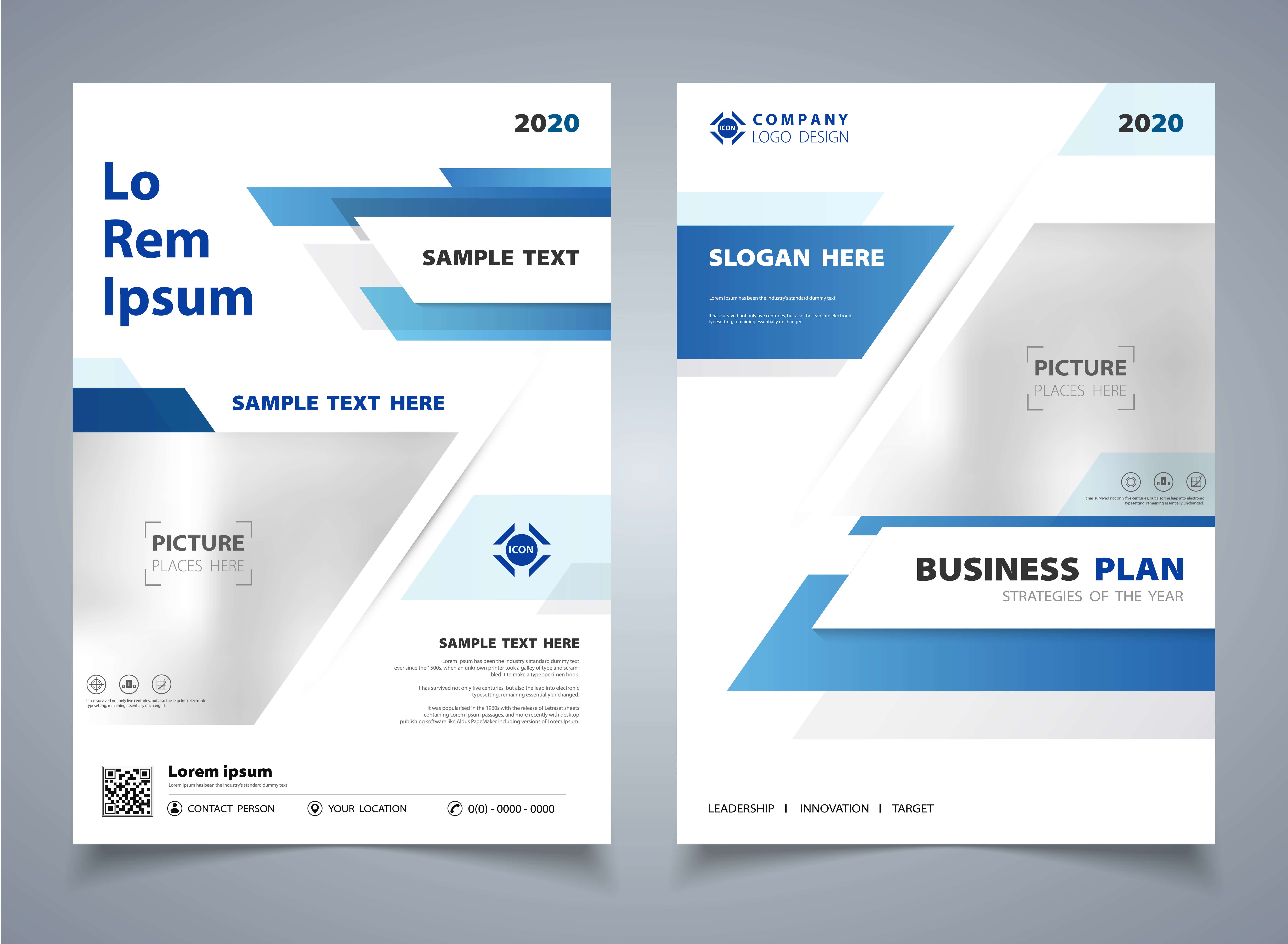 Abstract Gradient Blue Color Of Modern Technology Brochure For Technical Brochure Template