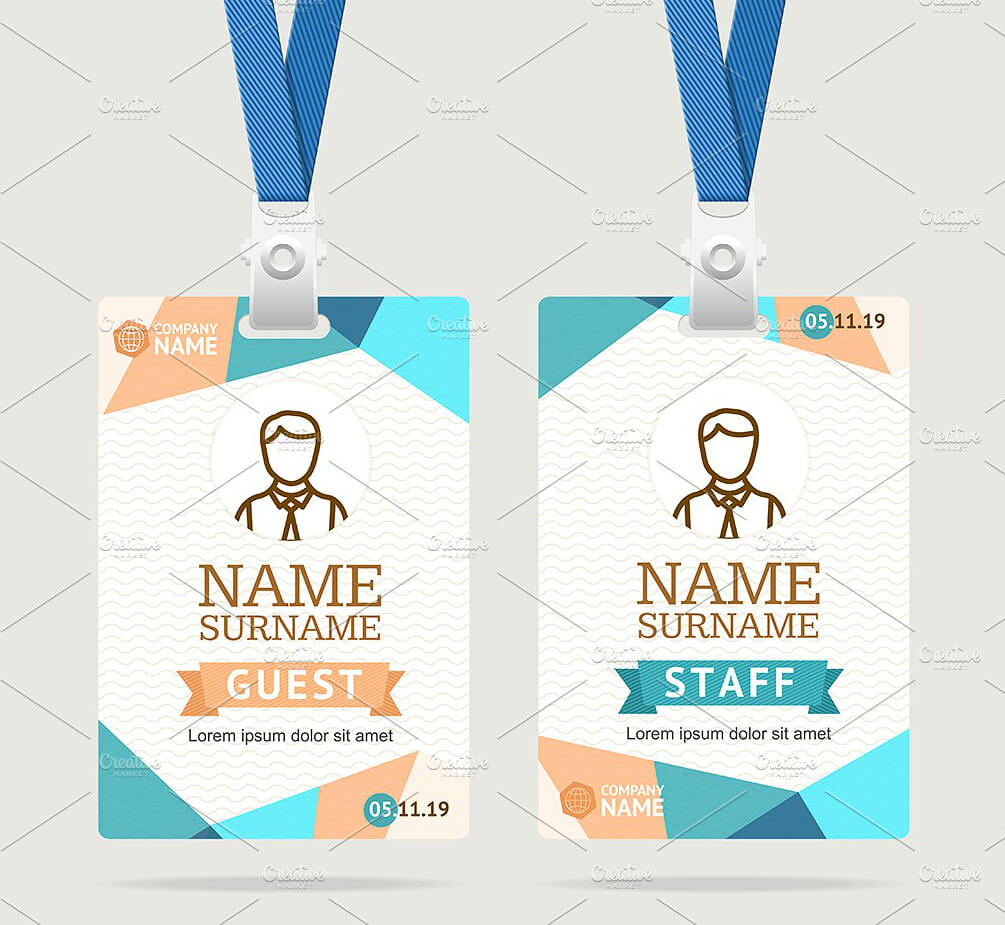 Abstract Id Card Template | Id Card | Id Card Template, Card Regarding Id Card Template Ai