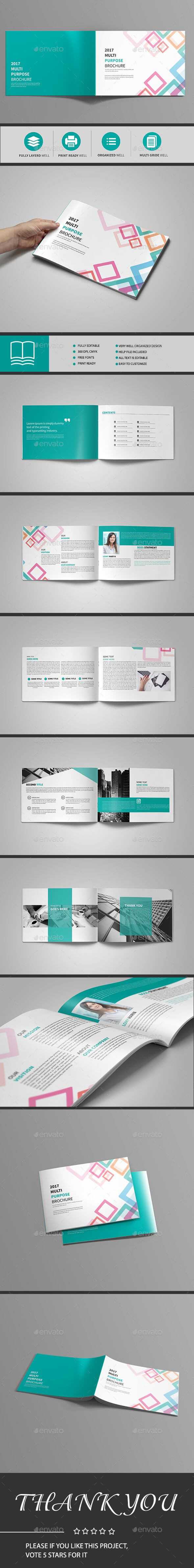 Abstract Landscape Brochure 12 Page — Indesign Template With 12 Page Brochure Template