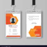 Abstract Orange Id Card Design Template Throughout Company Id Card Design Template