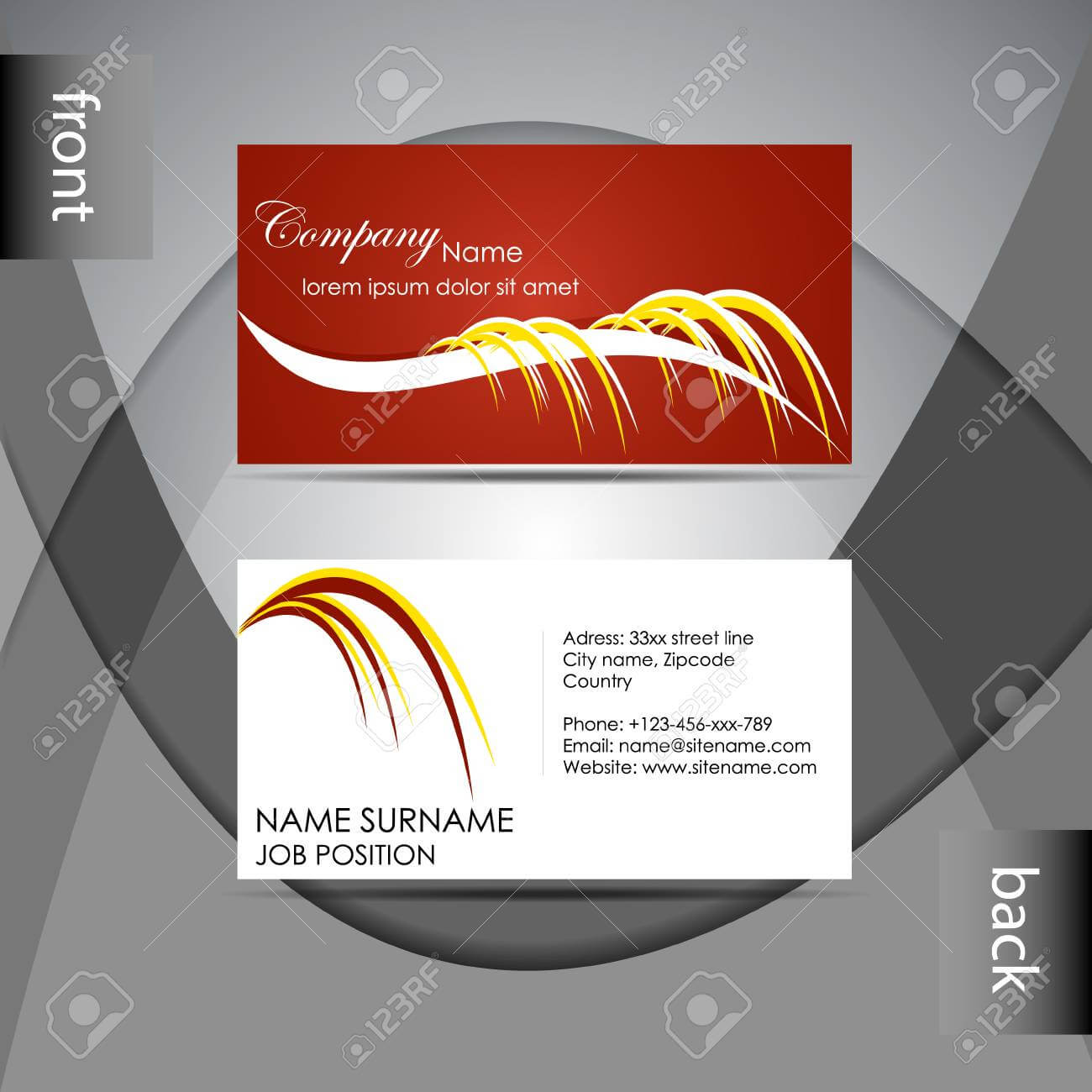 Abstract Professional Business Card Template Or Visiting Card.. Inside Professional Name Card Template