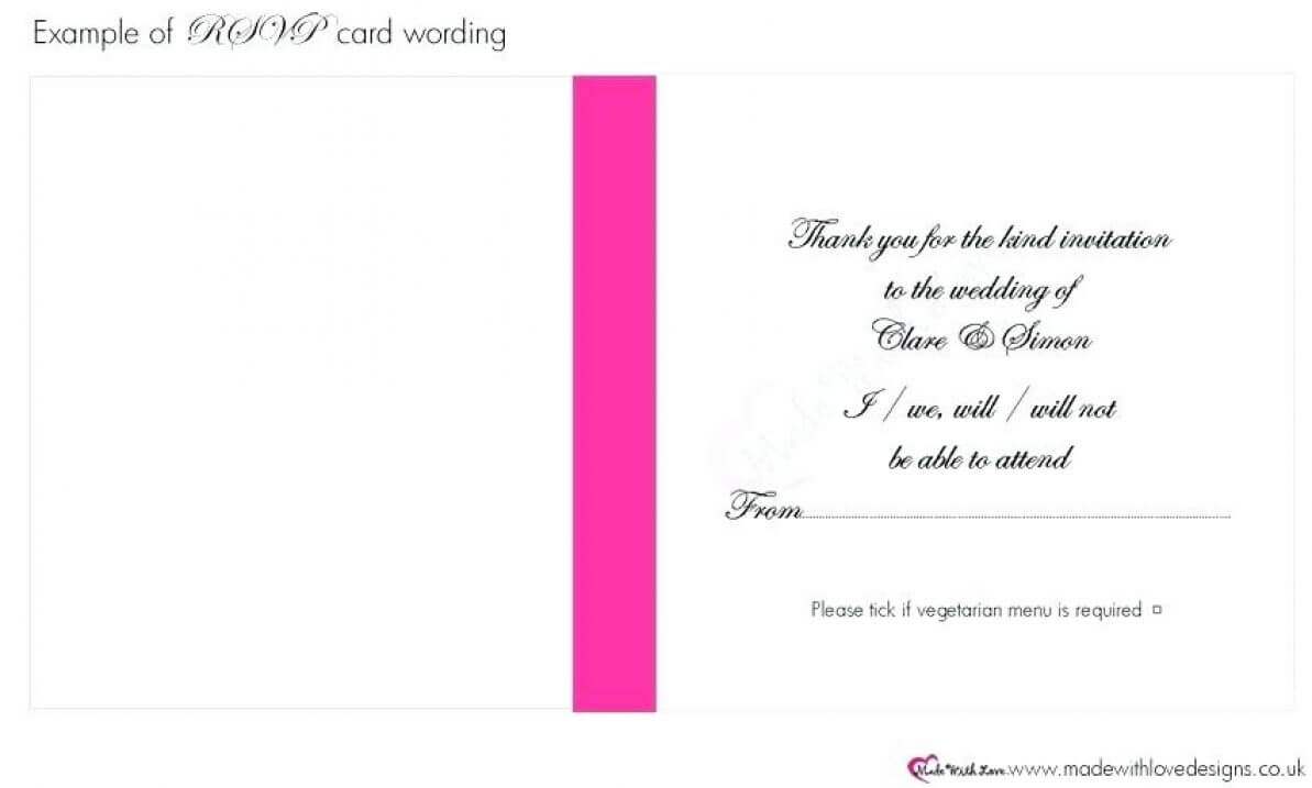 Acceptance Card Template Complete Wording Wedding Templates With Acceptance Card Template